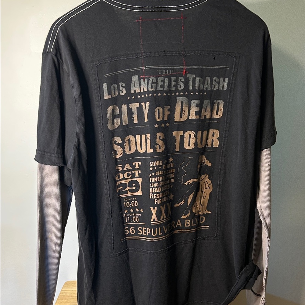 Black and Gray Long Sleeve Men's Tee - Picture 8 of 11
